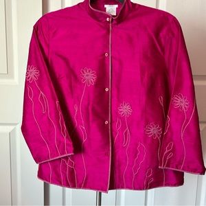 SILK MOCK NECK BLOUSE-MADE IN ITALY NWOT